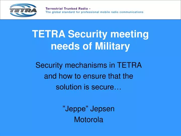 tetra security meeting needs of military