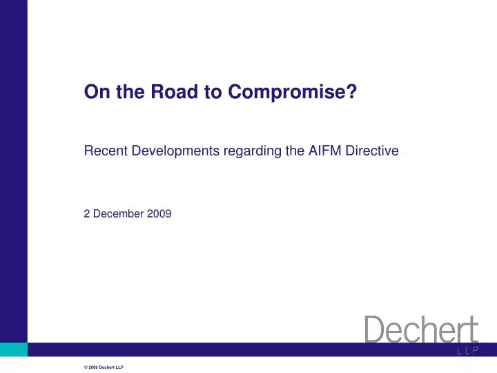on the road to compromise