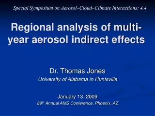 Regional analysis of multi-year aerosol indirect effects