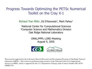 Progress Towards Optimizing the PETSc Numerical Toolkit on the Cray X-1