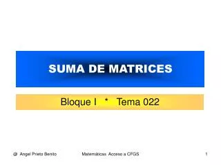 suma de matrices