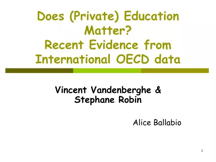 does private education matter recent evidence from international oecd data
