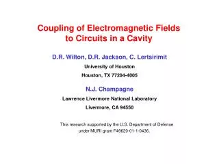 Coupling of Electromagnetic Fields to Circuits in a Cavity