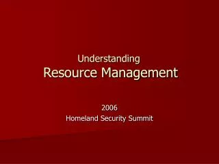 Understanding Resource Management