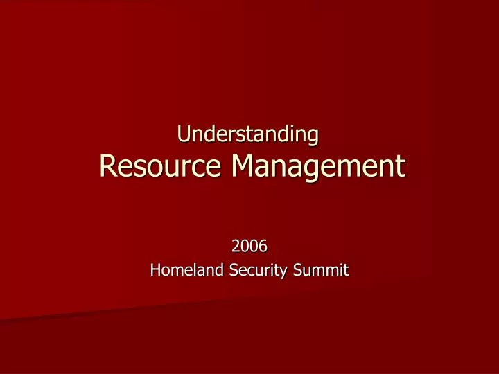 understanding resource management