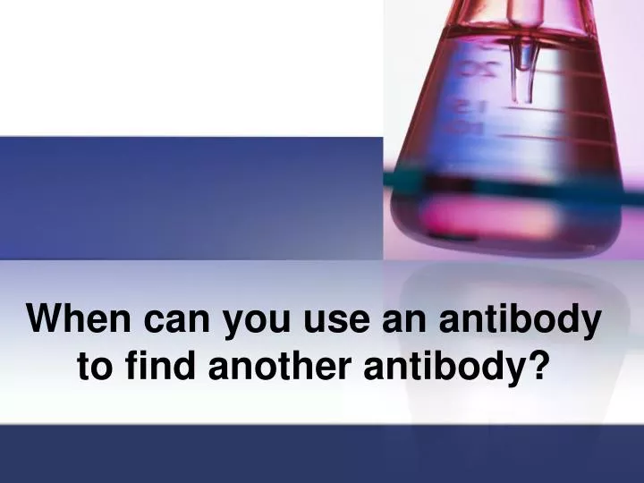 when can you use an antibody to find another antibody