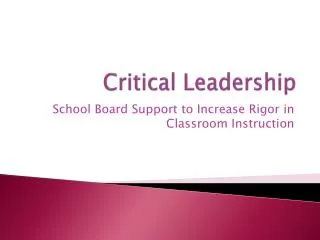 critical leadership