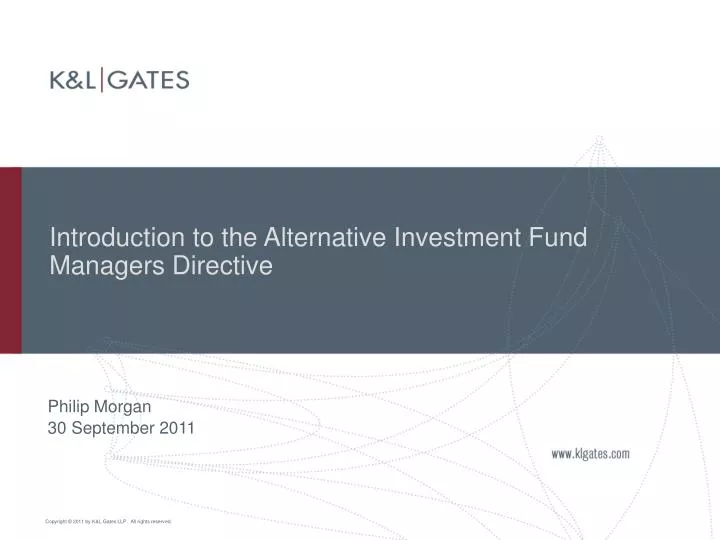 introduction to the alternative investment fund managers directive