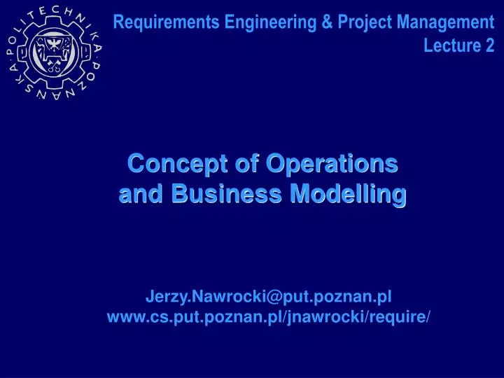 concept of operations and business modelling