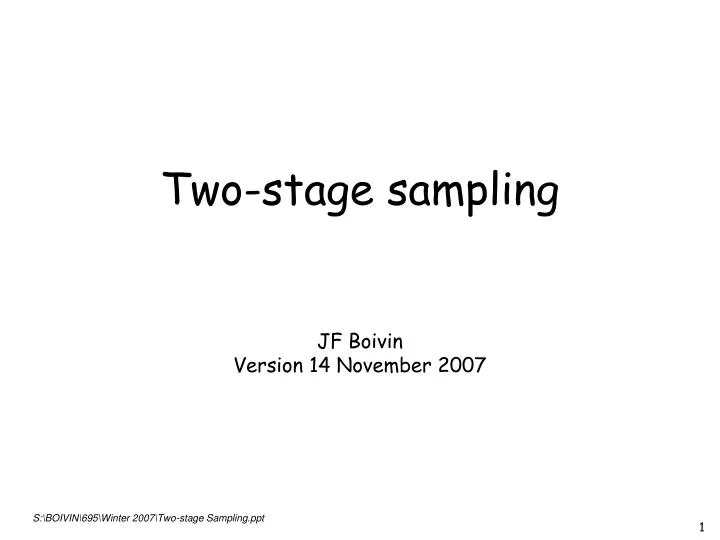 two stage sampling