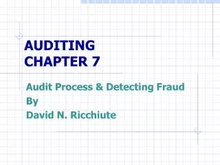AUDITING CHAPTER 7