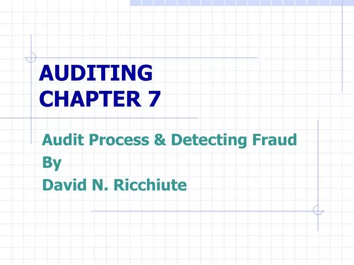 auditing chapter 7