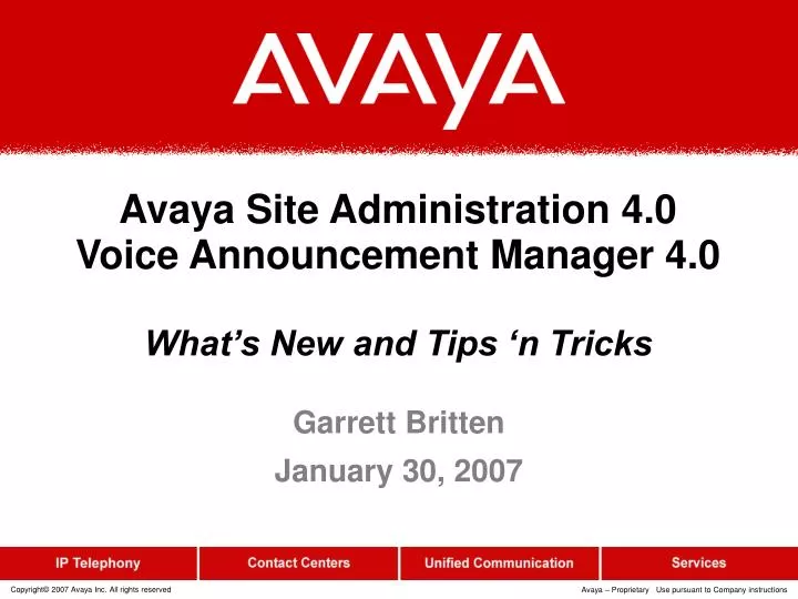 avaya site administration 4 0 voice announcement manager 4 0 what s new and tips n tricks