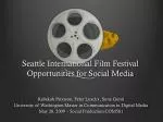 Seattle International Film Festival Opportunities for Social Media