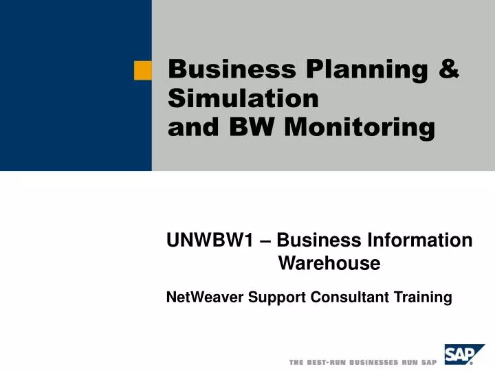 business planning simulation and bw monitoring