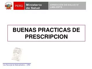 BUENAS PRACTICAS DE PRESCRIPCION