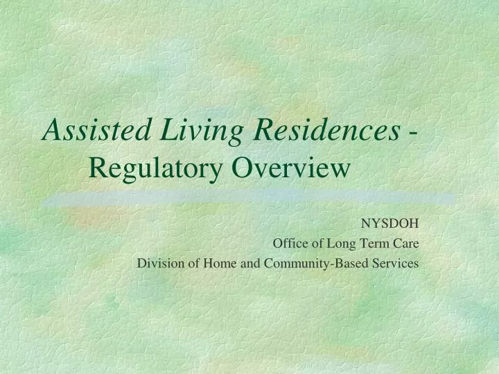 assisted living residences regulatory overview