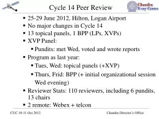 Cycle 14 Peer Review