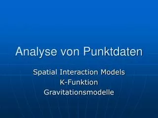 analyse von punktdaten