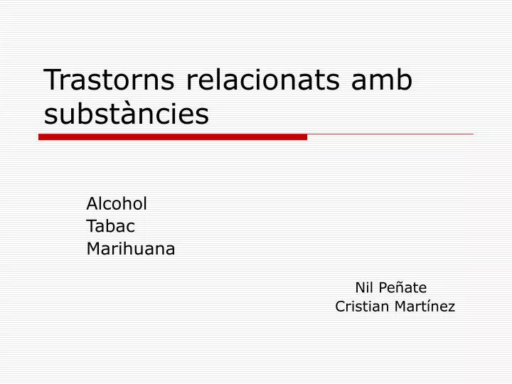 trastorns relacionats amb subst ncies