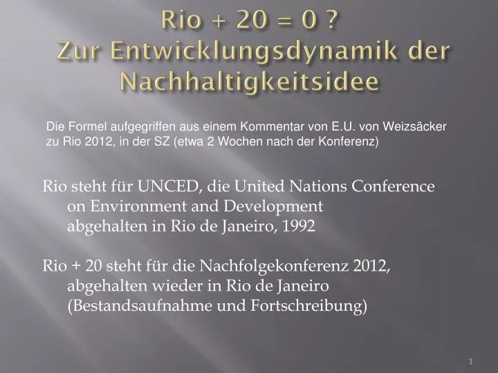 rio 20 0 zur entwicklungsdynamik der nachhaltigkeitsidee