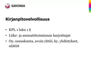 kirjanpitovelvollisuus