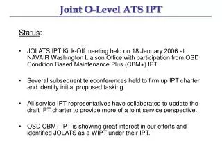 Joint O-Level ATS IPT
