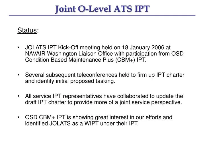 joint o level ats ipt