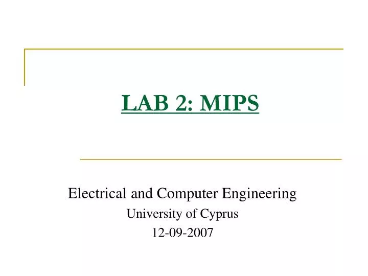 lab 2 mips