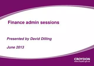 Finance admin sessions