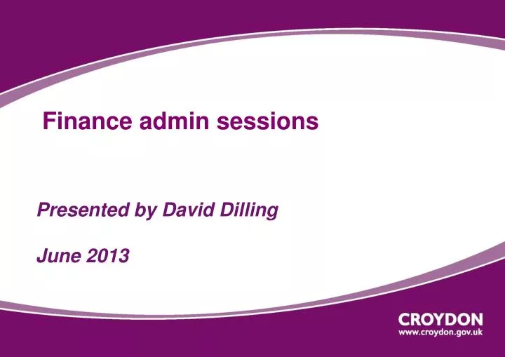 finance admin sessions