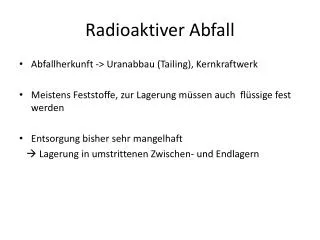 radioaktiver abfall