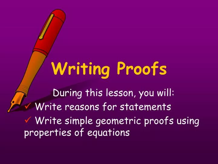 writing proofs