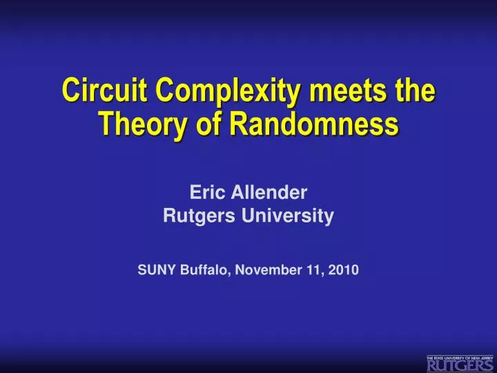 circuit complexity meets the theory of randomness
