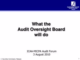 What the Audit Oversight Board will do