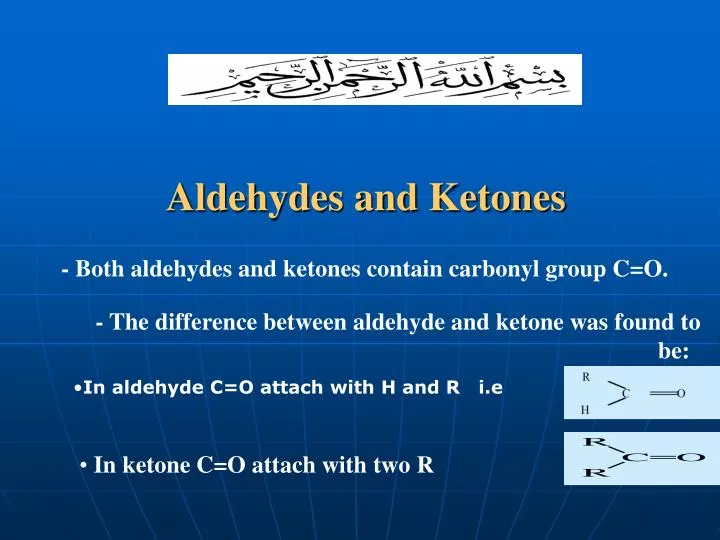 aldehydes and ketones
