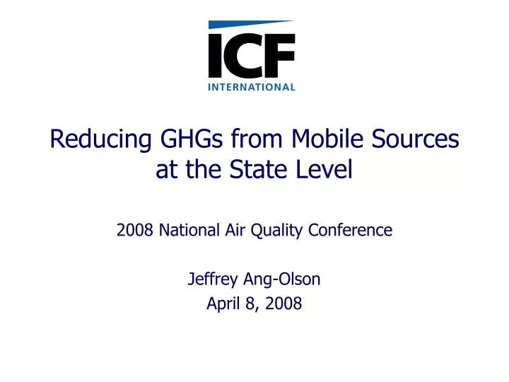 reducing ghgs from mobile sources at the state level