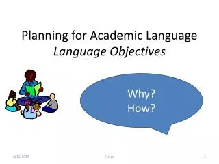 Planning for Academic Language Language Objectives