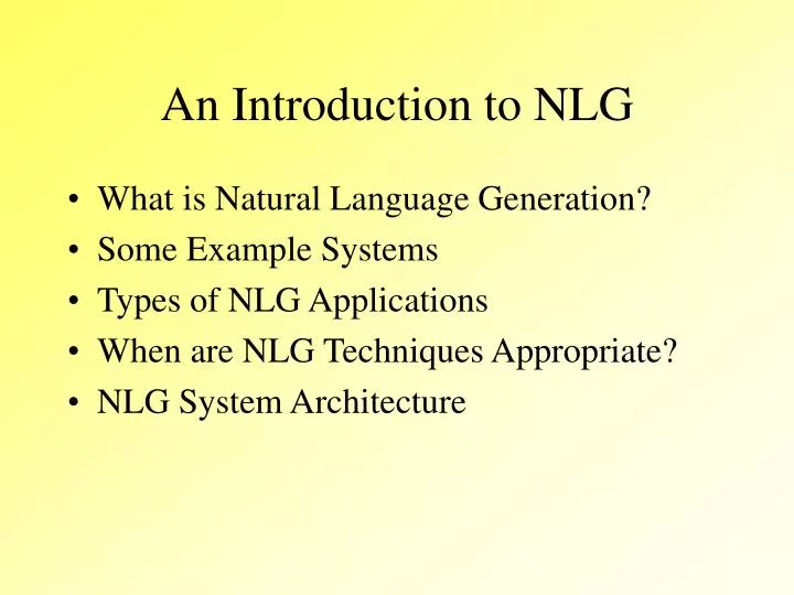 an introduction to nlg