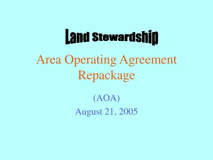 area operating agreement repackage