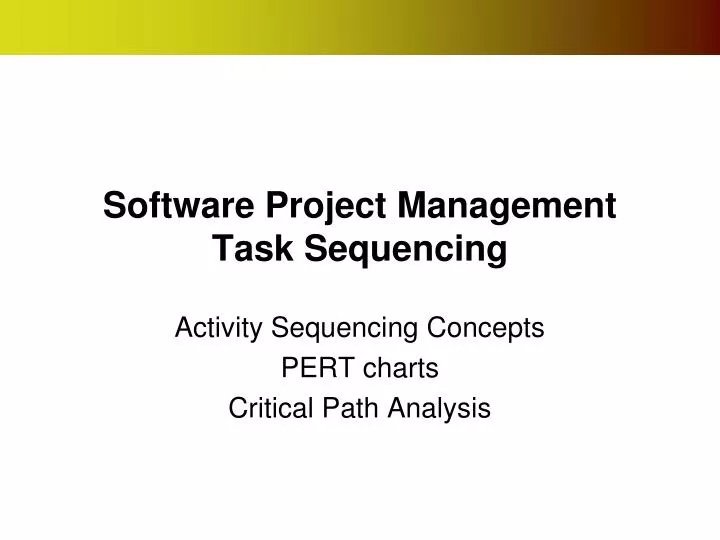 software project management task sequencing