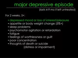 major depressive episode