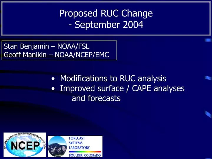 proposed ruc change september 2004