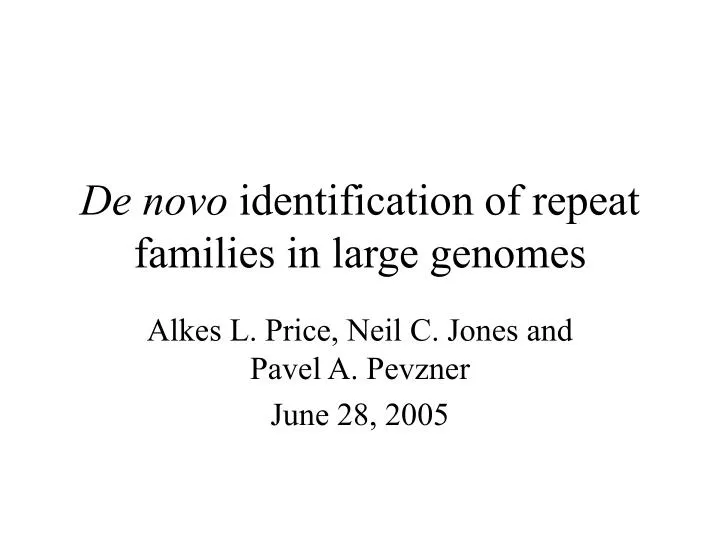 de novo identification of repeat families in large genomes