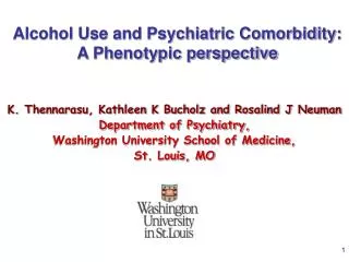 alcohol use and psychiatric comorbidity a phenotypic perspective