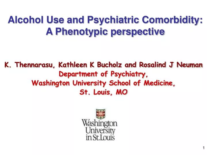 alcohol use and psychiatric comorbidity a phenotypic perspective