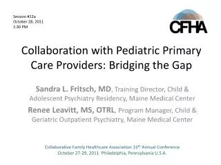 Collaboration with Pediatric Primary Care Providers: Bridging the Gap
