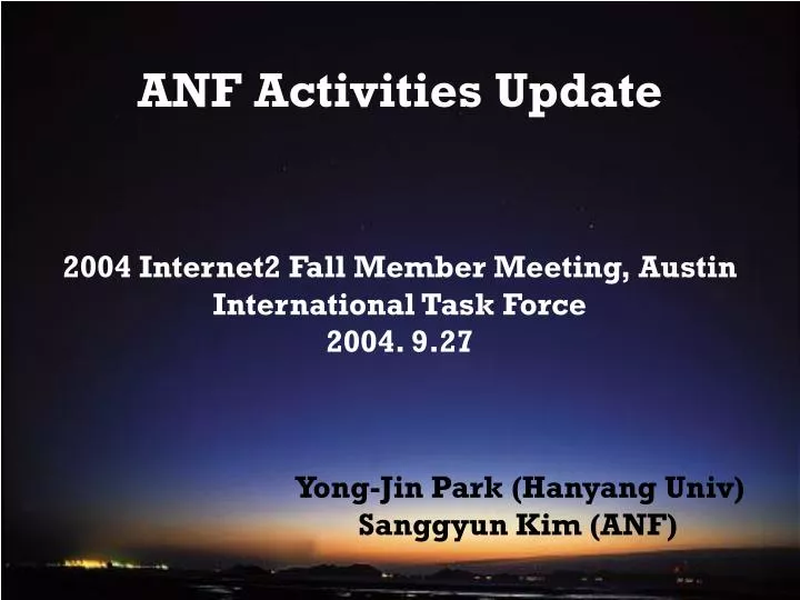 anf activities update