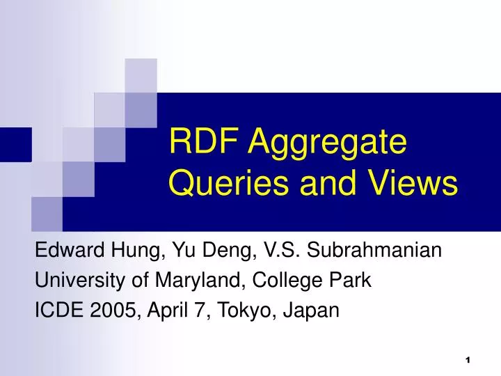 rdf aggregate queries and views