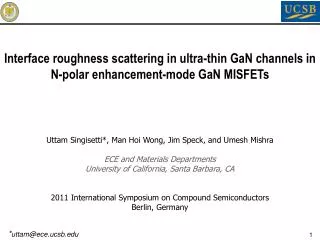 Interface roughness scattering in ultra-thin GaN channels in N-polar enhancement-mode GaN MISFETs
